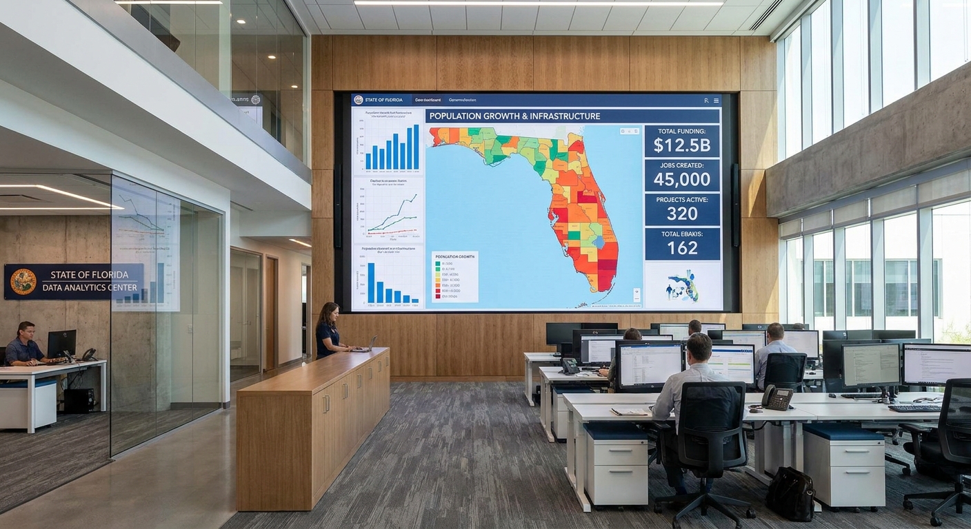 Data visualization dashboard showing Florida county vulnerability index